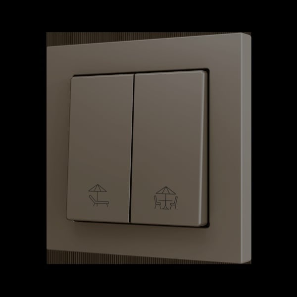 ZENNIO - ZS55. Soft Doppeltaster für 2 Binäreingänge 55x55mm-Mokka-Custom Design