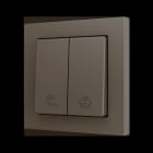 ZENNIO - ZS55. Soft Doppeltaster für 2 Binäreingänge 55x55mm-Mokka-Custom Design