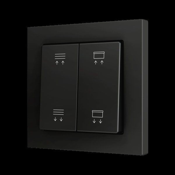 ZENNIO - ZS55. Soft Doppeltaster für 4 Binäreingänge 55x55mm-Schwarz-Custom Design