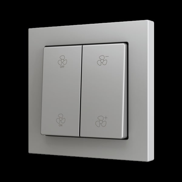 ZENNIO - ZS55. Soft Doppeltaster für 4 Binäreingänge 55x55mm-Silber-Custom Design
