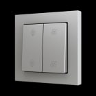ZENNIO - ZS55. Soft Doppeltaster für 4 Binäreingänge 55x55mm-Silber-Custom Design
