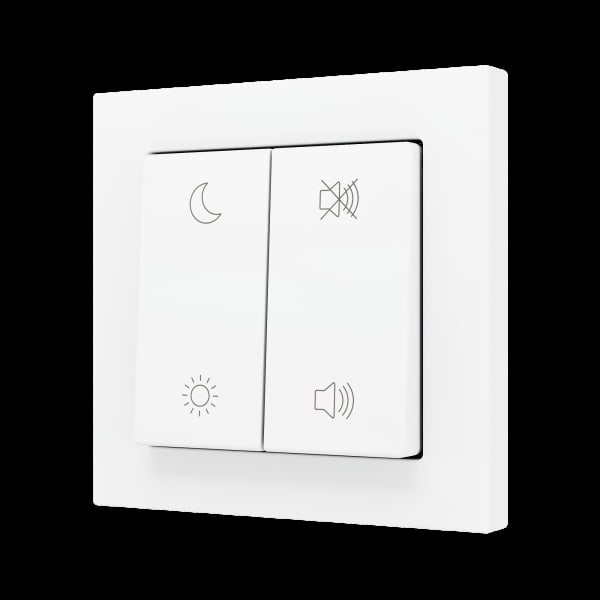 ZENNIO - ZS55. Soft Doppeltaster für 4 Binäreingänge 55x55mm-Weiß matt-Custom Design