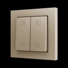ZENNIO - ZS55. Soft Doppeltaster für 4 Binäreingänge 55x55mm-Champagne-Custom Design