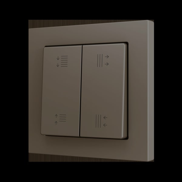 ZENNIO - ZS55. Soft Doppeltaster für 4 Binäreingänge 55x55mm-Mokka-Custom Design