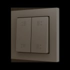 ZENNIO - ZS55. Soft Doppeltaster für 4 Binäreingänge 55x55mm-Mokka-Custom Design