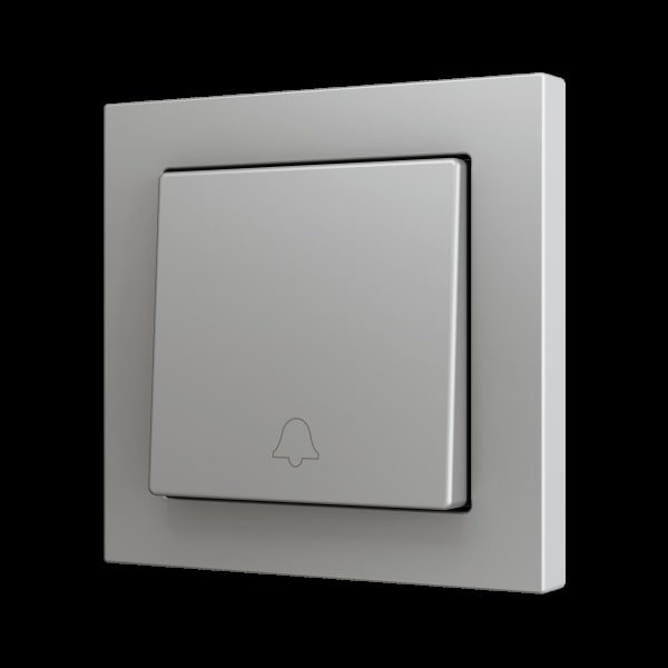 ZENNIO - ZS55. Soft Einfachtaster für 1 Binäreingang 55x55mm-Klingel Symbol-Silber
