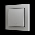 ZENNIO - ZS55. Soft Einfachtaster für 1 Binäreingang 55x55mm-Klingel Symbol-Silber