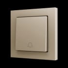 ZENNIO - ZS55. Soft Einfachtaster für 1 Binäreingang 55x55mm-Klingel Symbol-Champagne
