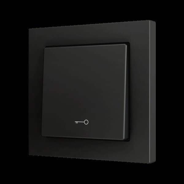 ZENNIO - ZS55. Soft Einfachtaster für 1 Binäreingang 55x55mm-Schlüssel Symbol-Schwarz
