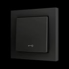 ZENNIO - ZS55. Soft Einfachtaster für 1 Binäreingang 55x55mm-Schlüssel Symbol-Schwarz