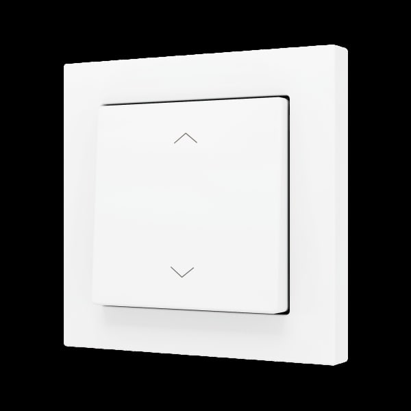 ZENNIO - ZS55. Soft Einfachtaster für 2 Binäreingänge 55x55mm-Jalousie Symbol-Weiß matt