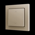 ZENNIO - ZS55. Soft Einfachtaster für 2 Binäreingänge 55x55mm-Jalousie Symbol-Champagne