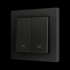 ZENNIO - ZS55. Soft Doppeltaster für 2 Binäreingänge 55x55mm-Jalousie Symbol-Schwarz