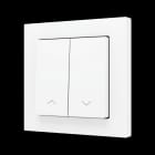 ZENNIO - ZS55. Soft Doppeltaster für 2 Binäreingänge 55x55mm-Jalousie Symbol-Weiß matt