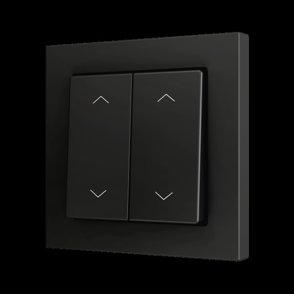 ZENNIO - ZS55. Soft Doppeltaster für 4 Binäreingänge 55x55mm-Jalousie Symbol-Schwarz