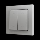 ZENNIO - ZS55. Soft Doppeltaster für 4 Binäreingänge 55x55mm-Jalousie Symbol-Silber
