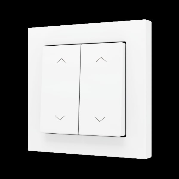 ZENNIO - ZS55. Soft Doppeltaster für 4 Binäreingänge 55x55mm-Jalousie Symbol-Weiß matt