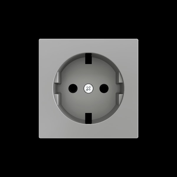 ZENNIO - ZS55. Schuko-Steckdosenabdeckung mit Schrauben 55x55mm-Silber