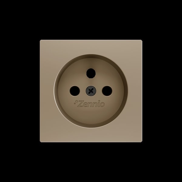 ZENNIO - ZS55. Französische Steckdosenabdeckung mit Schrauben 55x55mm-Champagne