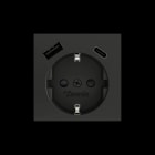 ZENNIO - ZS55. Schuko-Steckdosenabdeckung mit USB C und A 55x55mm-Schwarz