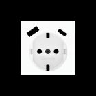 ZENNIO - ZS55. Schuko-Steckdosenabdeckung mit USB C und A 55x55mm-Weiß matt