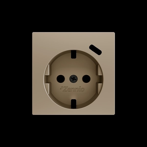 ZENNIO - ZS55. Schuko-Steckdosenabdeckung mit USB C 55x55mm-Champagne