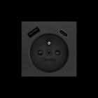 ZENNIO - ZS55. Französischer Steckdosenabdeckung mit USB C und A 55x55mm-Schwarz