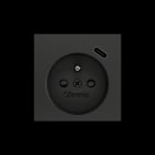 ZENNIO - ZS55. Französischer Steckdosenabdeckung mit USB C 55x55mm-Schwarz