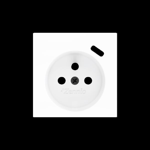 ZENNIO - ZS55. Französischer Steckdosenabdeckung mit USB C 55x55mm-Weiß matt