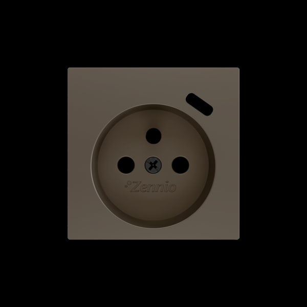 ZENNIO - ZS55. Französischer Steckdosenabdeckung mit USB C 55x55mm-Mokka