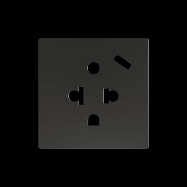 ZENNIO - ZS55. Euro-Amerikanischer Steckdosenabdeckung mit USB C 55x55mm-Schwarz