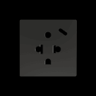 ZENNIO - ZS55. Euro-Amerikanischer Steckdosenabdeckung mit USB C 55x55mm-Schwarz