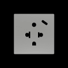 ZENNIO - ZS55. Euro-Amerikanischer Steckdosenabdeckung mit USB C 55x55mm-Silber