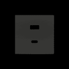 ZENNIO - ZS55. Abdeckplatte für Zweifach-USB-Ladegerät C+A 55x55mm-Schwarz