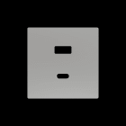 ZENNIO - ZS55. Abdeckplatte für Zweifach-USB-Ladegerät C+A 55x55mm-Silber