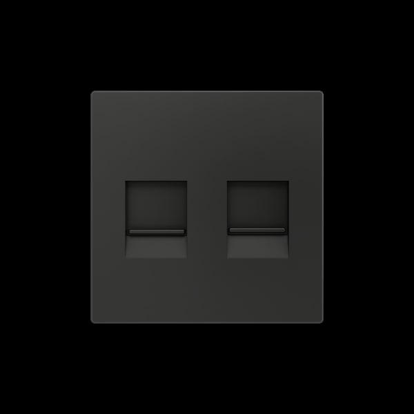 ZENNIO - ZS55. Abdeckung für RJ45 Anschluß 55x55mm-2 Module-Schwarz