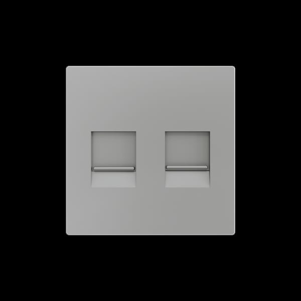 ZENNIO - ZS55. Abdeckung für RJ45 Anschluß 55x55mm-2 Module-Silber