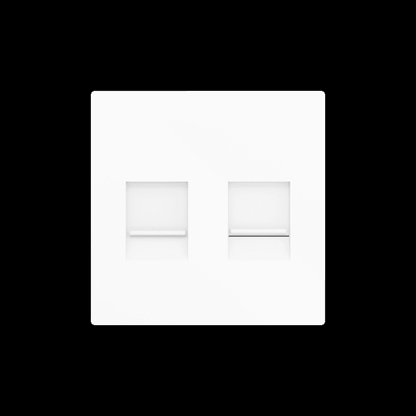 ZENNIO - ZS55. Abdeckung für RJ45 Anschluß 55x55mm-2 Module-Weiß matt