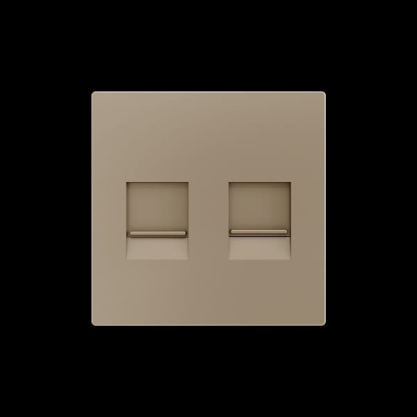 ZENNIO - ZS55. Abdeckung für  RJ45 Anschluß 55x55mm-2 Module-Champagne