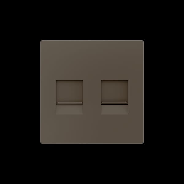 ZENNIO - ZS55. Abdeckung für RJ45 Anschluß 55x55mm-2 Module-Mokka