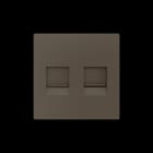 ZENNIO - ZS55. Abdeckung für  RJ45 Anschluß 55x55mm-2 Module-Mokka