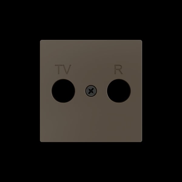 ZENNIO - ZS55. Abdeckung für TV/R Einsatz 55x55mm-Mokka