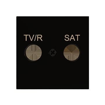 ZENNIO - ZS55. Abdeckung für TV-R/SAT Einsatz 55x55mm-Schwarz
