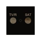 ZENNIO - ZS55. Abdeckung für TV-R/SAT Einsatz 55x55mm-Schwarz