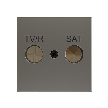 ZENNIO - ZS55. Abdeckung für TV-R/SAT Einsatz 55x55mm-Silber