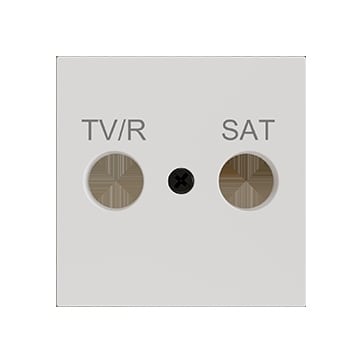 ZENNIO - ZS55. Abdeckung für TV-R/SAT Einsatz 55x55mm-Weiß matt