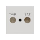 ZENNIO - ZS55. Abdeckung für TV-R/SAT Einsatz 55x55mm-Weiß matt