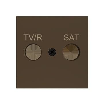 ZENNIO - ZS55. Abdeckung für TV-R/SAT Einsatz 55x55mm-Mokka