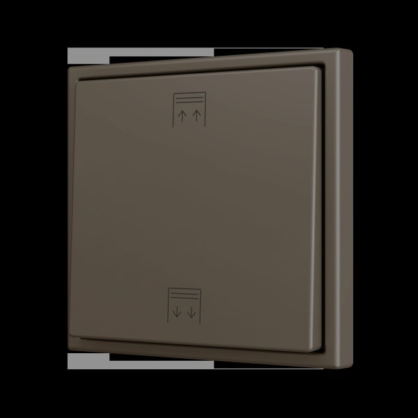 ZENNIO - ZS70. Soft Einfachtaster für 2 Binäreingänge 70x70mm-Mokka-Custom Design