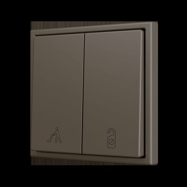ZENNIO - ZS70. Soft Doppeltaster für 2 Binäreingänge 70x70mm-Mokka-Custom Design